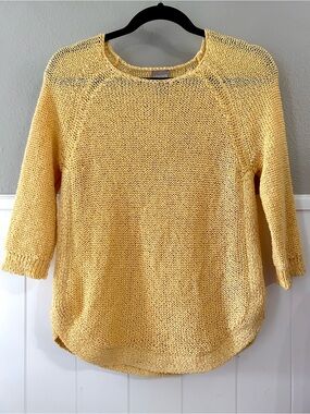 Chico’s Marianne Pullover Yellow Sweater Size 0